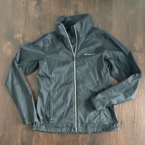 COLUMBIA WOMENS SWITCHBACK WINDBREAKER JACKET HOOD BLACK